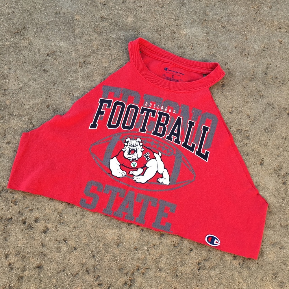 Repurposed Champion Fresno State Crop Top
